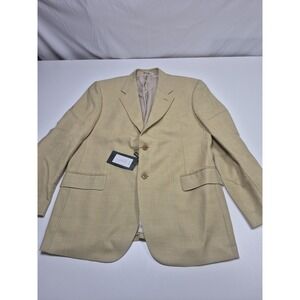 Zanieri Blazer Mens 44R Beige Wool Silk Linen Plaid Sport Coat Jacket Italy NWT